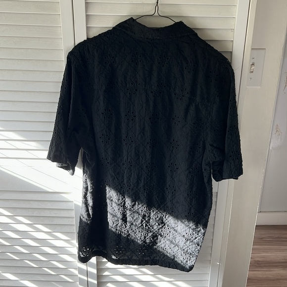 Zara Black Eyelet Shirt - Picture 3 of 3